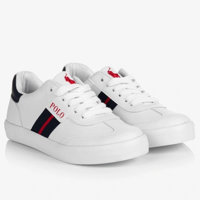 Polo Ralph Lauren Boys Teen White Lace-up Trainers