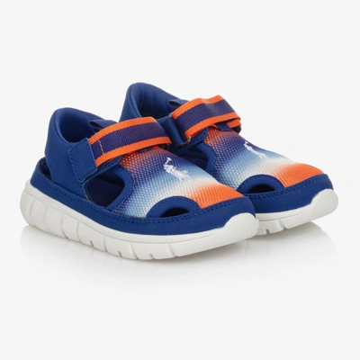 Polo Ralph Lauren Kids' Boys Blue Ombré Mesh Logo Sandals