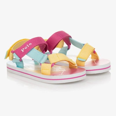 Polo Ralph Lauren Kids' Girls Pink Colourblock Sandals