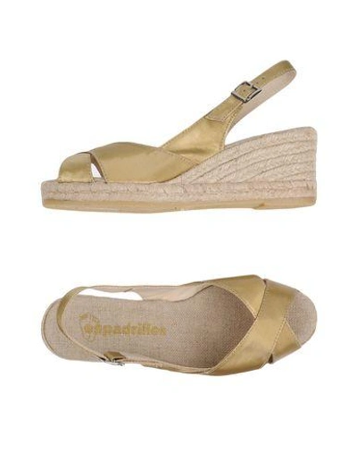 Espadrilles Sandals In Gold