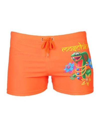Moschino Swim Swim Shorts In Orange