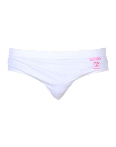 Moschino Swim 三角泳裤 In White
