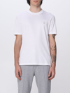 Brunello Cucinelli White And Grey Cotton T-shirt