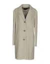 Armani Jeans Overcoats In Light Grey