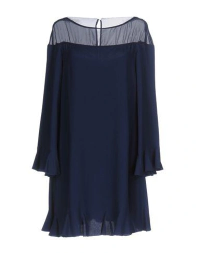 Atos Lombardini Short Dress In Dark Blue