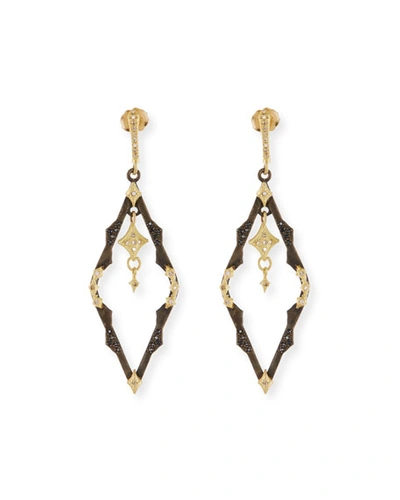 Armenta Old World Dangling Crivelli Earrings With Diamonds In Yellow/black