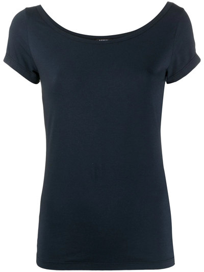 Aspesi Plain Fitted T-shirt In Blue