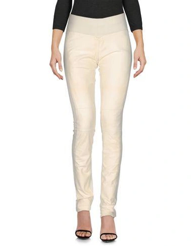 Vicedomini Leather Pant In Ivory