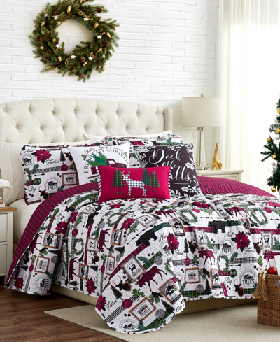 Southshore Fine Linens Merry Town Christmas Oversized Reversible 6 Piece Quilt Set, King Or California King In Multi