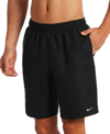 Nike Men's Big & Tall Essential Lap Dwr Solid 9" Swim Trunks In Black