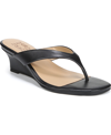 Naturalizer Lenna Womens Leather Slip On Wedge Sandals In Black Leather