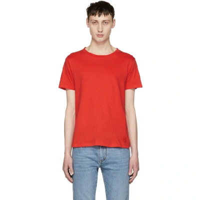 Saint Laurent Cotton-jersey T-shirt In Red