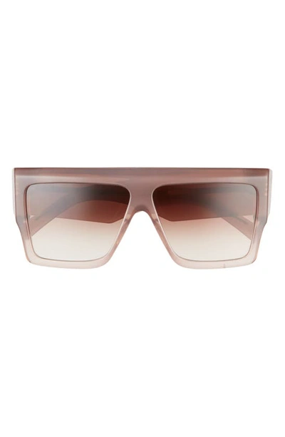 Celine Bold 3 Dots 60mm Gradient Flattop Sunglasses In Shiny Milky Hazlenut