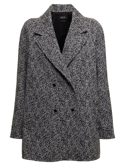 Apc Michelle Double-breasted Coat In Black