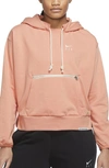 Nike Women's Dri-fit Swoosh Fly Standard Issue Pullover Basketball Hoodie In Orange