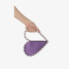L'alingi Purple Love Crystal Satin Clutch Bag