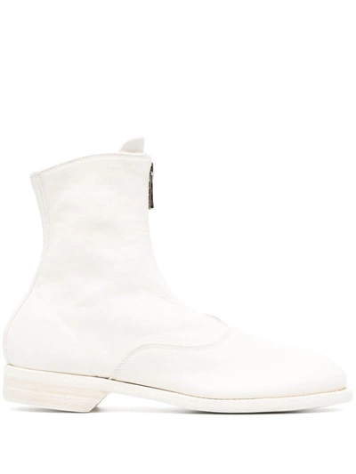Guidi 20mm 210 Zip-up Leather Ankle Boots In Co00t White