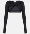 Coperni Ruched Cropped Top In Black