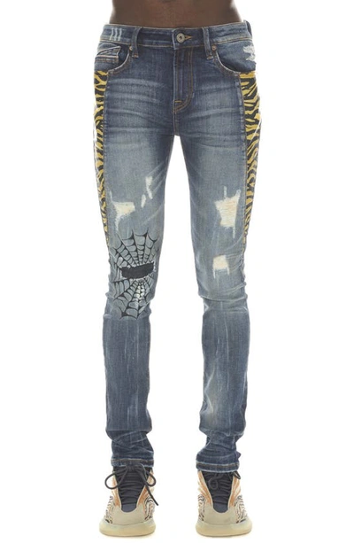 Cult Of Individuality Men's Punk Tiger Lucky Bastard Super Skinny Jeans