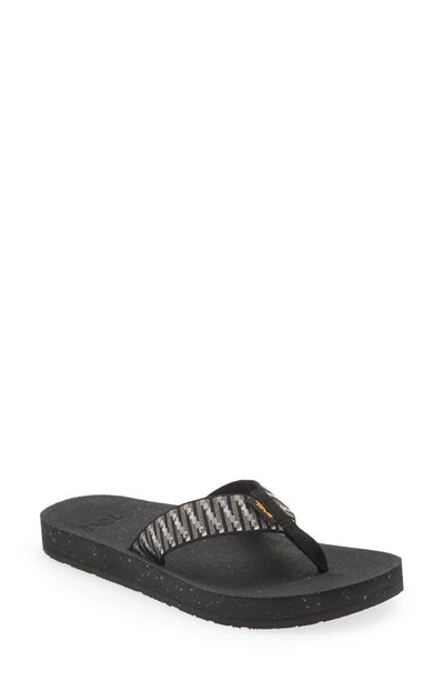 Teva Reflip Flip Flop In Stacks Black/ White