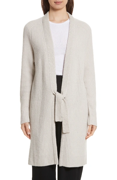 Vince Tie-front Ribbed Wool-cashmere Cardigan In Chalet