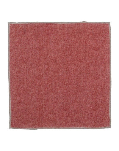 Brunello Cucinelli Square Scarf In Brick Red