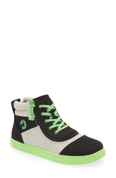 Billy Footwear Kids' High Top Sneaker In Black/ Green
