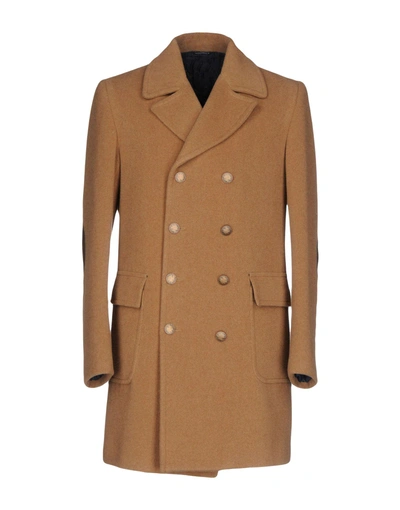 Grey Daniele Alessandrini Coats In Camel