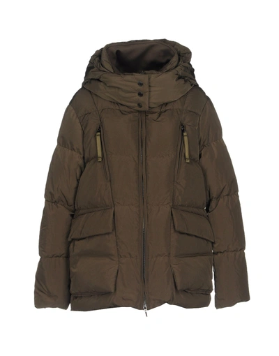 Geox Down Jackets In Military Green