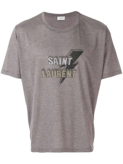 Saint Laurent Lightning Bolt T-shirt In Purple