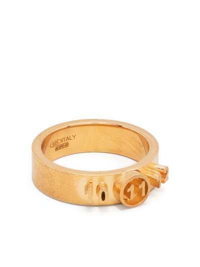 【送料&関税込】Maison Margiela Numerical Logo Ring - Unisex Maison Margiela Numerical Logo Ring In Gold | ModeSens