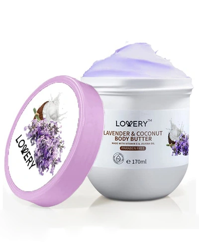 Lovery Lavender And Coconut Scented Whipped Body Butter, Bath And Body Care Cream, 6 oz