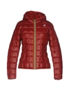 K-way Down Jacket In Brick Red