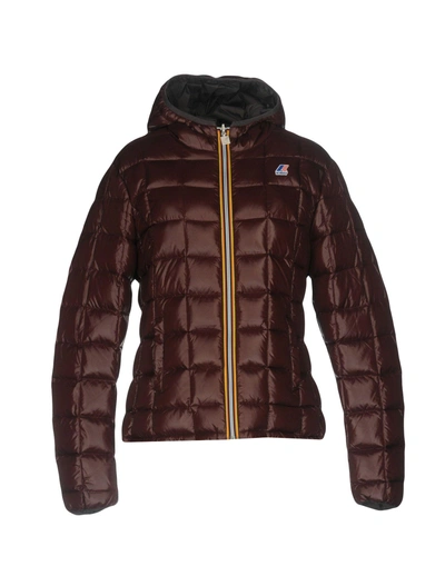 K-way Down Jackets In Cocoa