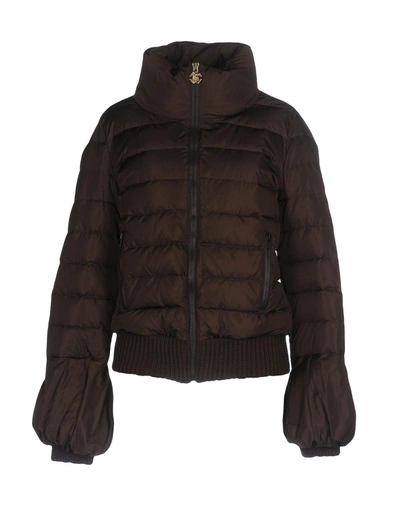 Roberto Cavalli Gym Down Jackets In Dark Brown