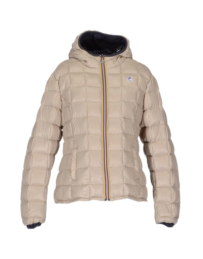 K-way Down Jackets In Beige