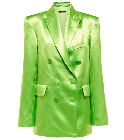 Alex Perry Women's Carlton Duchess Satin Double-breasted Blazer In Green
