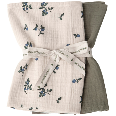 Garbo&friends 2-pack Blueberry Muslin Blankets