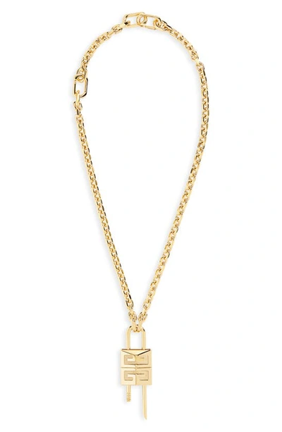 Givenchy 4g Padlock Chainlink Necklace In Gold