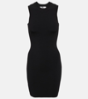 Victoria Beckham Vb Body Pointelle-trimmed Stretch-knit Mini Dress In Black
