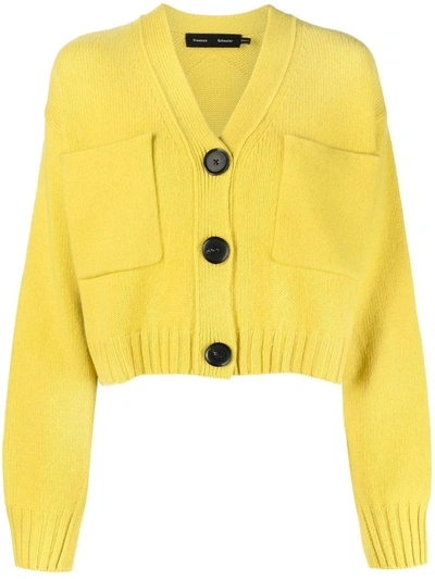 Proenza Schouler Eco Cropped Cashmere And Wool-blend Cardigan In Giallo