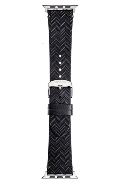 Missoni Zigzag Leather Apple Watch® Band, 38mm/40mm/41mm In Black