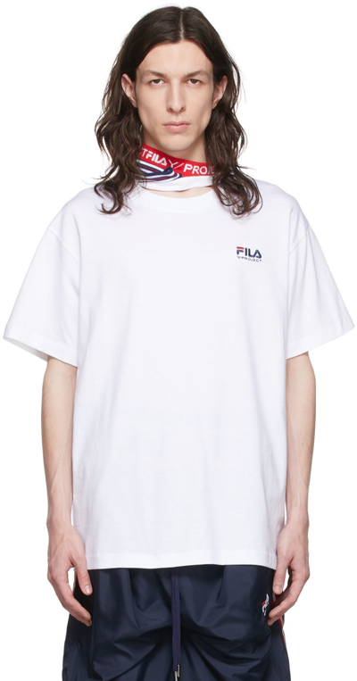 Y/project White Fila Edition Three Collar T-shirt