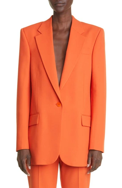 Stella Mccartney Wool Blend Single-breasted Blazer In Orange