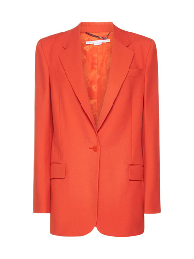 Stella Mccartney Wool Blend Single-breasted Blazer In Orange