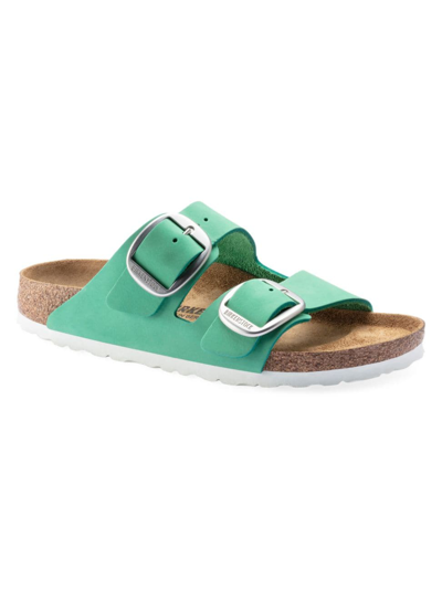 Birkenstock Arizona Big Buckle Nubuck Sandals In Bold Jade