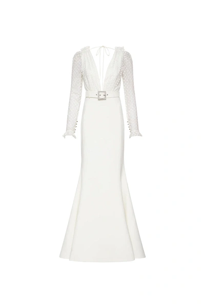 Rebecca Vallance Francine Buckle-fastened Gown In White