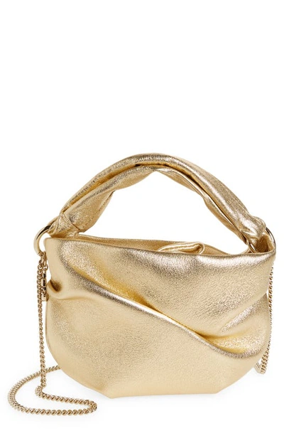 Jimmy Choo Bonny Metallic Leather Handbag In Gold Metallic