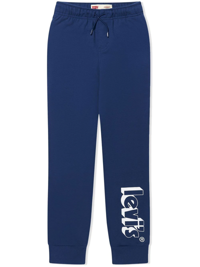 Levi's Kids' Logo-print Cotton Track Trousers In Blue