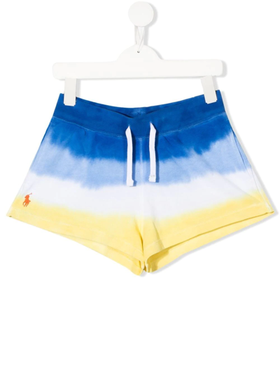 Ralph Lauren Kids' Shorts With Tie-dye Effect Blue